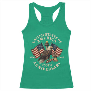 USA 250th Anniversary Racerback Tank Top Vintage Eagle US Flag Independence Day 4th July Patriotic TS10 Irish Green Print Your Wear