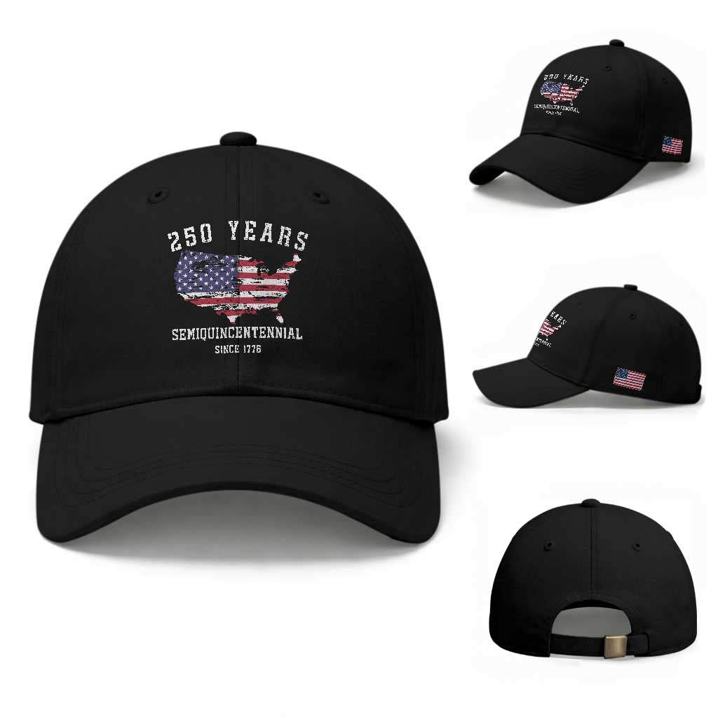 USA 250th Anniversary Baseball Cap United States Semiquincentennial 1776 2026 Patriotic Independence Day TS10 Baseball Cap Universal Fit Black Print Your Wear