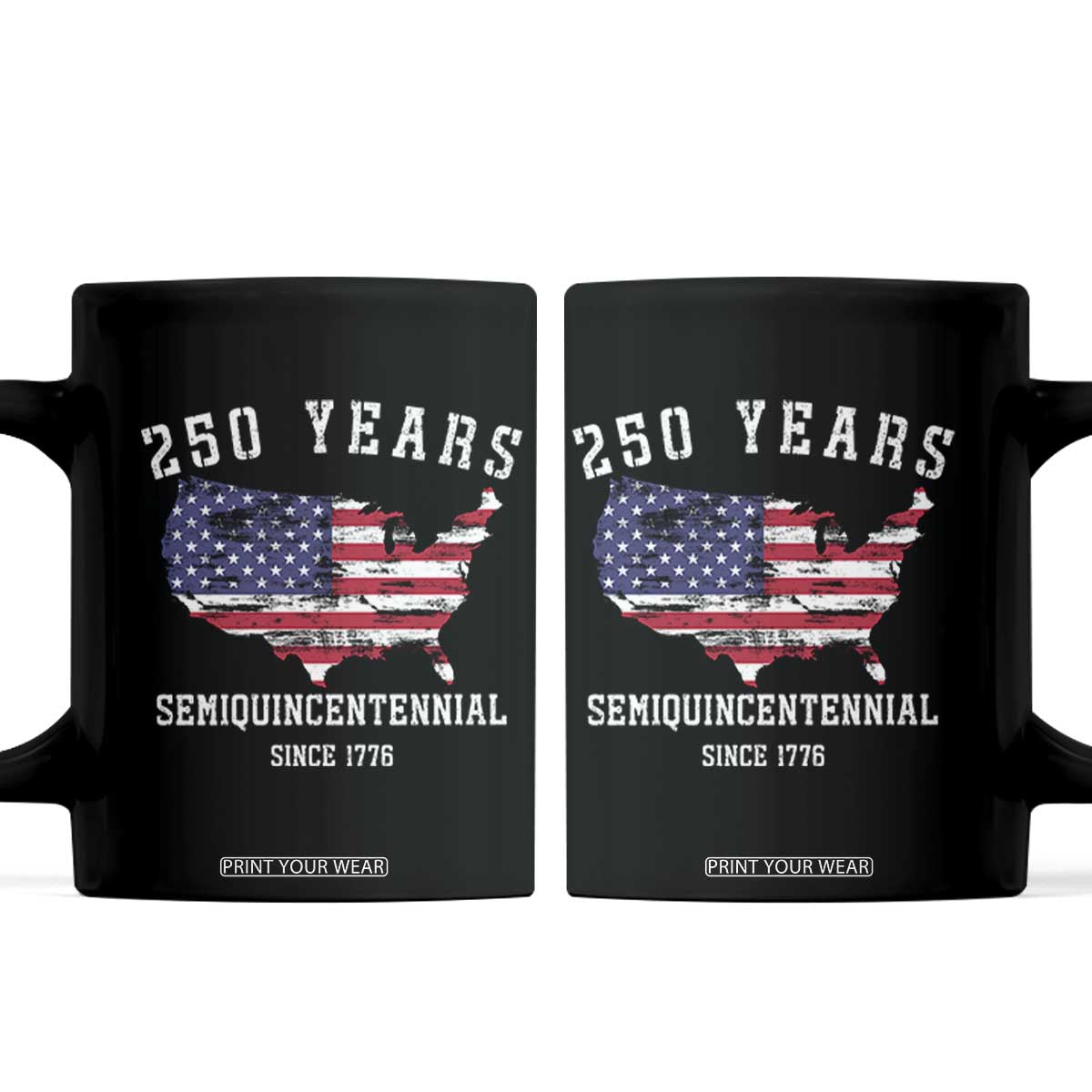 USA 250th Anniversary Coffee Mug United States Semiquincentennial 1776 2026 Patriotic Independence Day TS10 Black Print Your Wear