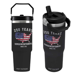 USA 250th Anniversary Flip Straw Tumbler United States Semiquincentennial 1776 2026 Patriotic Independence Day TS10 One Size: 30 oz Black Print Your Wear