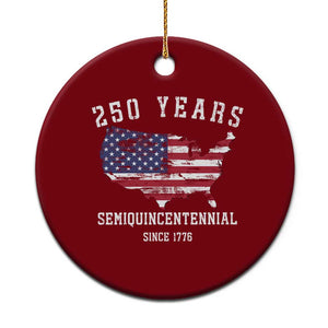 USA 250th Anniversary Ceramic Ornament United States Semiquincentennial 1776 2026 Patriotic Independence Day TS10 1pc Red Print Your Wear