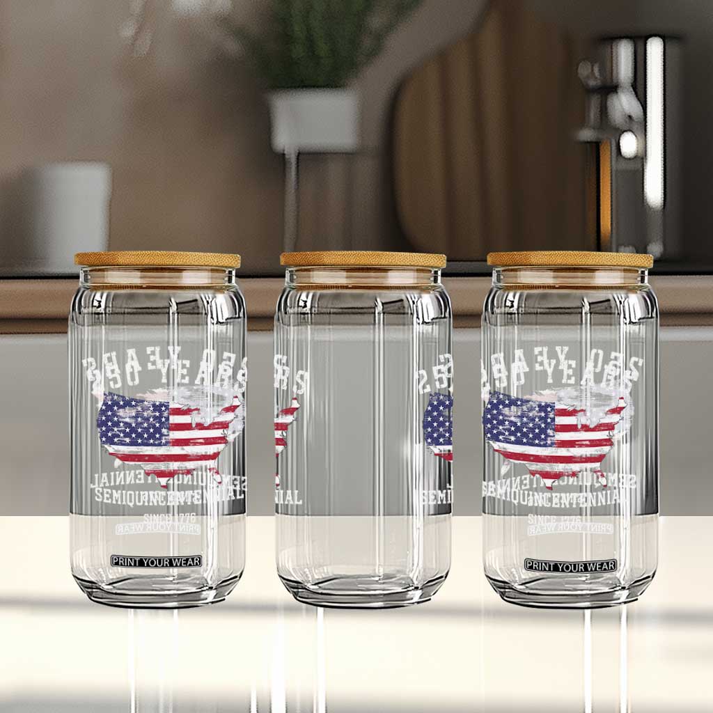 USA 250th Anniversary Glass Can United States Semiquincentennial 1776 2026 Patriotic Independence Day TS10 Print Your Wear
