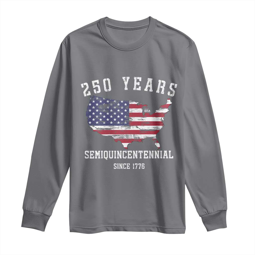 USA 250th Anniversary Long Sleeve Shirt United States Semiquincentennial 1776 2026 Patriotic Independence Day TS10 Charcoal Print Your Wear