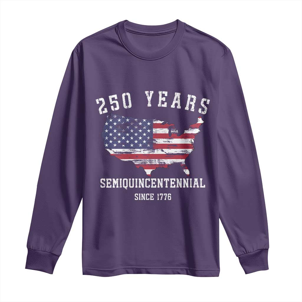 USA 250th Anniversary Long Sleeve Shirt United States Semiquincentennial 1776 2026 Patriotic Independence Day TS10 Purple Print Your Wear