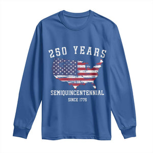 USA 250th Anniversary Long Sleeve Shirt United States Semiquincentennial 1776 2026 Patriotic Independence Day TS10 Royal Blue Print Your Wear