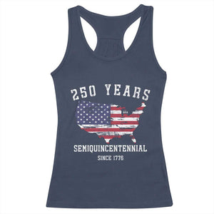 USA 250th Anniversary Racerback Tank Top United States Semiquincentennial 1776 2026 Patriotic Independence Day TS10 Navy Print Your Wear