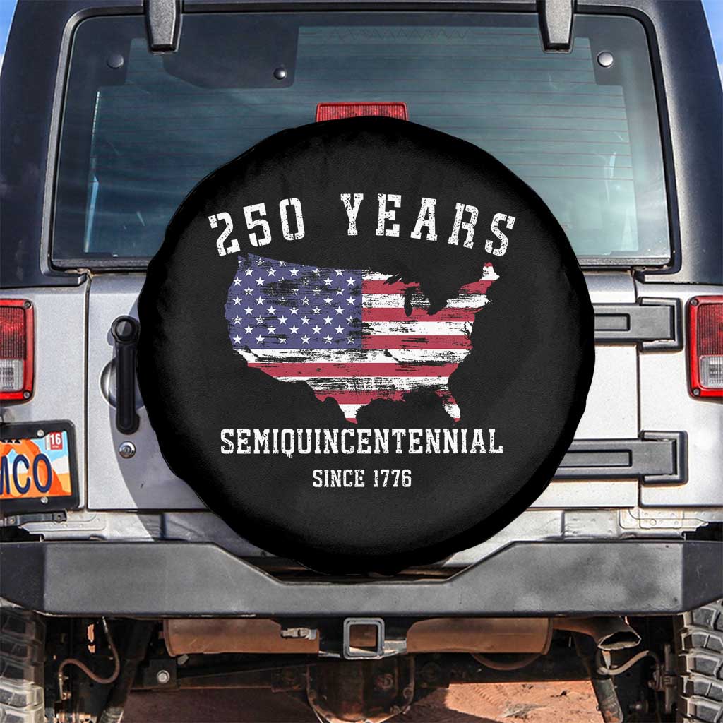 USA 250th Anniversary Spare Tire Cover United States Semiquincentennial 1776 2026 Patriotic Independence Day TS10 No hole Black Print Your Wear