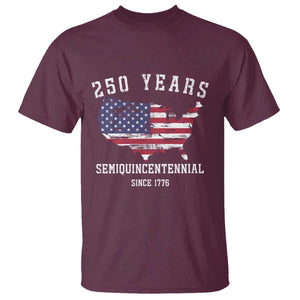 USA 250th Anniversary T Shirt United States Semiquincentennial 1776 2026 Patriotic Independence Day TS10 Maroon Print Your Wear