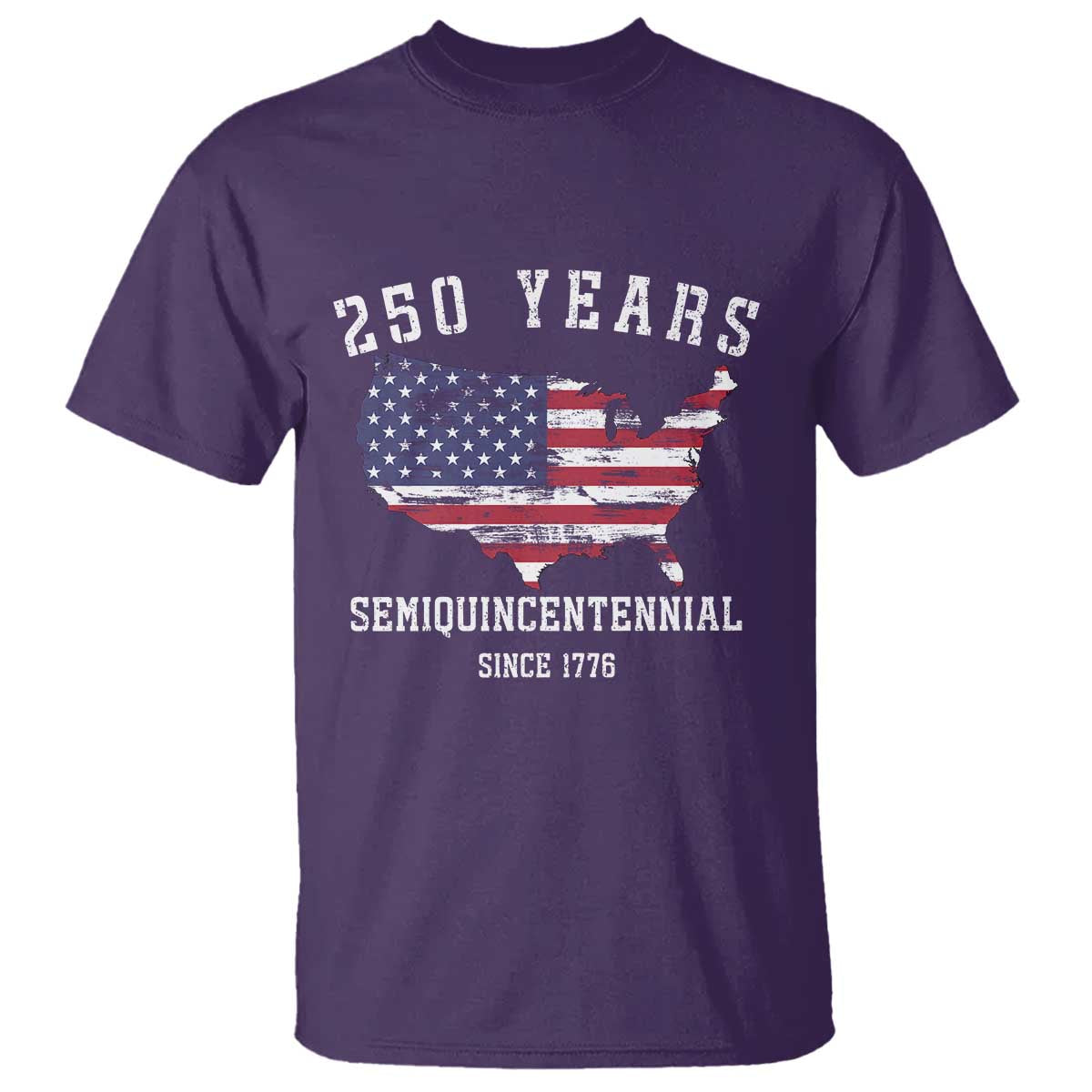 USA 250th Anniversary T Shirt United States Semiquincentennial 1776 2026 Patriotic Independence Day TS10 Purple Print Your Wear