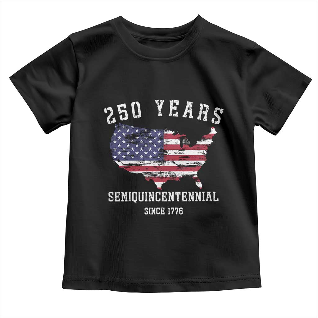 USA 250th Anniversary Toddler T Shirt United States Semiquincentennial 1776 2026 Patriotic Independence Day TS10 Black Print Your Wear