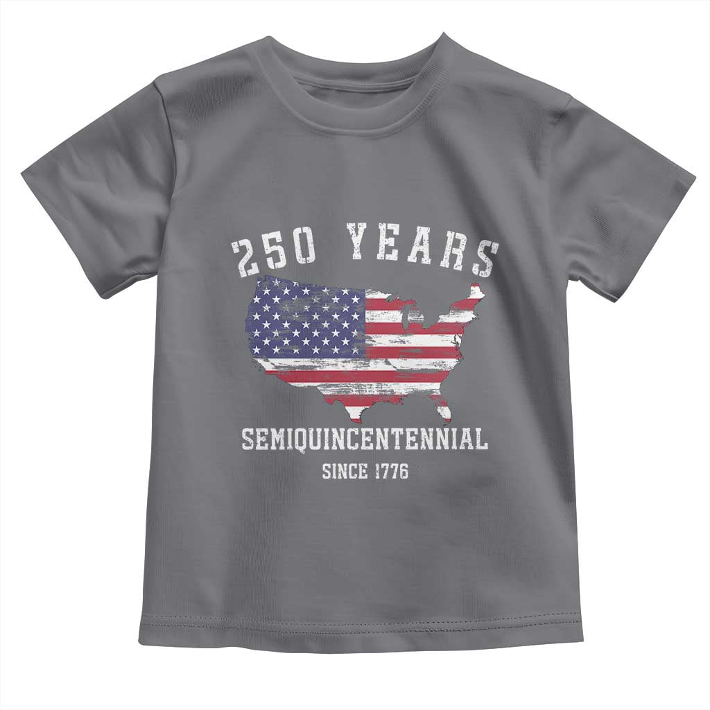 USA 250th Anniversary Toddler T Shirt United States Semiquincentennial 1776 2026 Patriotic Independence Day TS10 Charcoal Print Your Wear