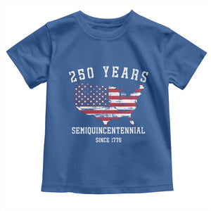 USA 250th Anniversary Toddler T Shirt United States Semiquincentennial 1776 2026 Patriotic Independence Day TS10 Royal Blue Print Your Wear