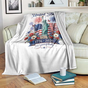 250th Anniversary USA Throw Blanket Patriotic Liberty Floral 250 Years American 4th July 1776 2026 TS10 Print Your Wear