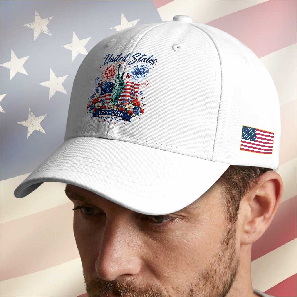 250th Anniversary USA Baseball Cap Patriotic Liberty Floral 250 Years American 4th July 1776 2026 TS10 Print Your Wear
