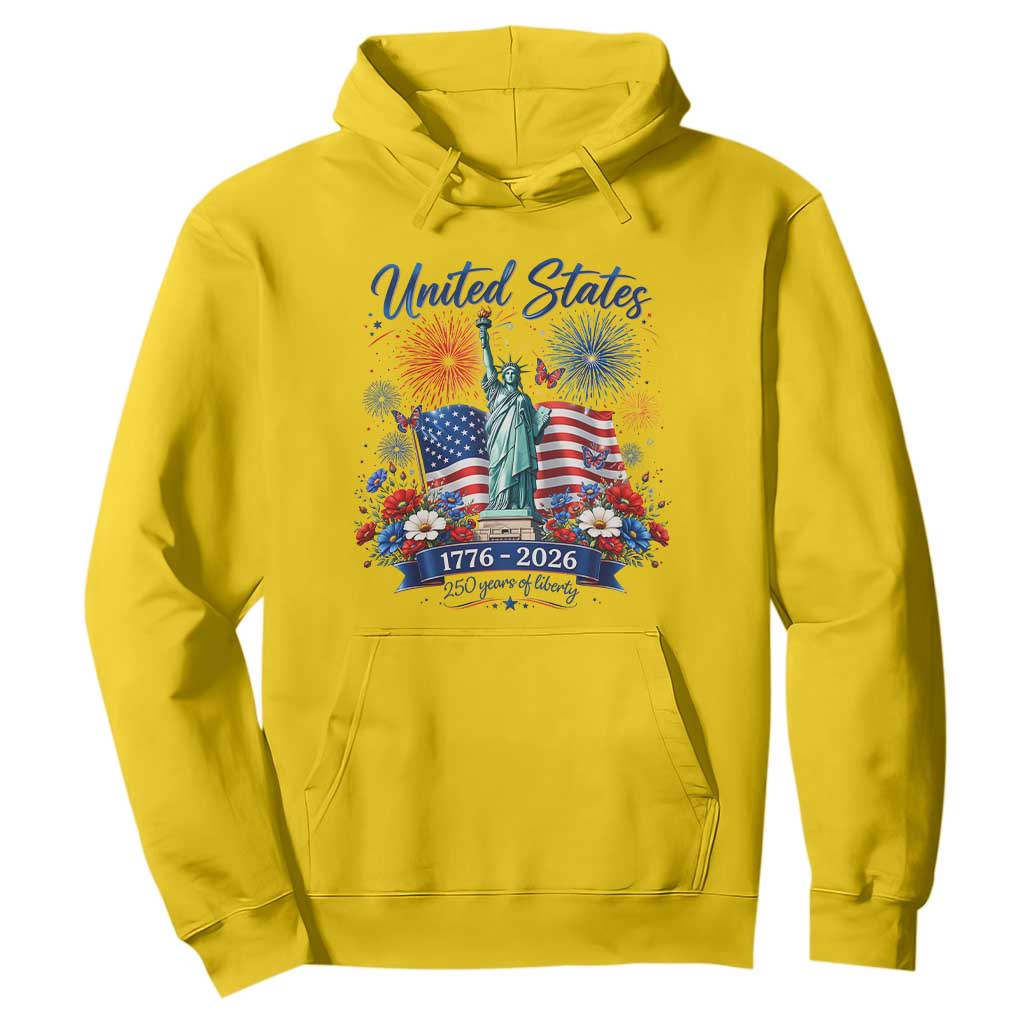 250th Anniversary USA Hoodie Patriotic Liberty Floral 250 Years American 4th July 1776 2026 TS10 Daisy Print Your Wear