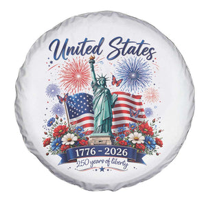 250th Anniversary USA Spare Tire Cover Patriotic Liberty Floral 250 Years American 4th July 1776 2026 TS10 Print Your Wear