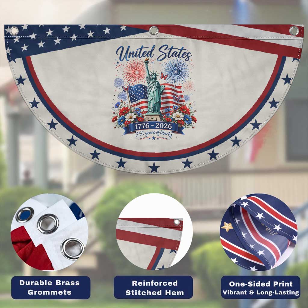 250th Anniversary USA Patriotic Fan Flag Liberty Floral 250 Years American 4th July 1776 2026
