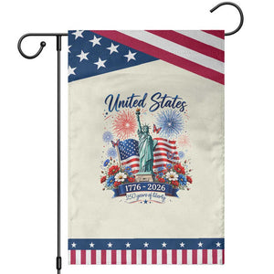 250th Anniversary USA Garden Flag Patriotic Liberty Floral 250 Years American 4th July 1776 2026 TS10 Modern Beige Blue Print Your Wear
