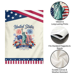 250th Anniversary USA Garden Flag Patriotic Liberty Floral 250 Years American 4th July 1776 2026 TS10 Print Your Wear