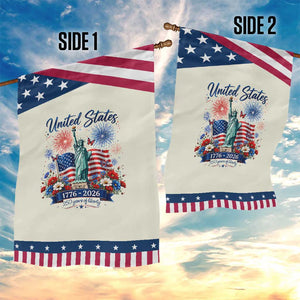 250th Anniversary USA Garden Flag Patriotic Liberty Floral 250 Years American 4th July 1776 2026 TS10 Print Your Wear