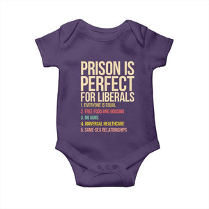 Prison Is Perfect For Liberals Baby Onesie Funny Anti Liberal Quote Satire Statement Subtle FDT Political Humor
