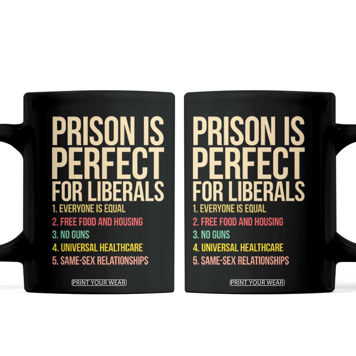 Prison Is Perfect For Liberals Coffee Mug Funny Anti Liberal Quote Satire Statement Subtle FDT Political Humor