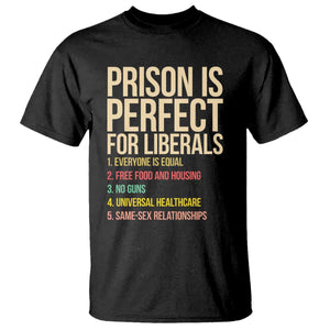 Prison Is Perfect For Liberals T Shirt Funny Anti Liberal Quote Satire Statement Subtle FDT Political Humor