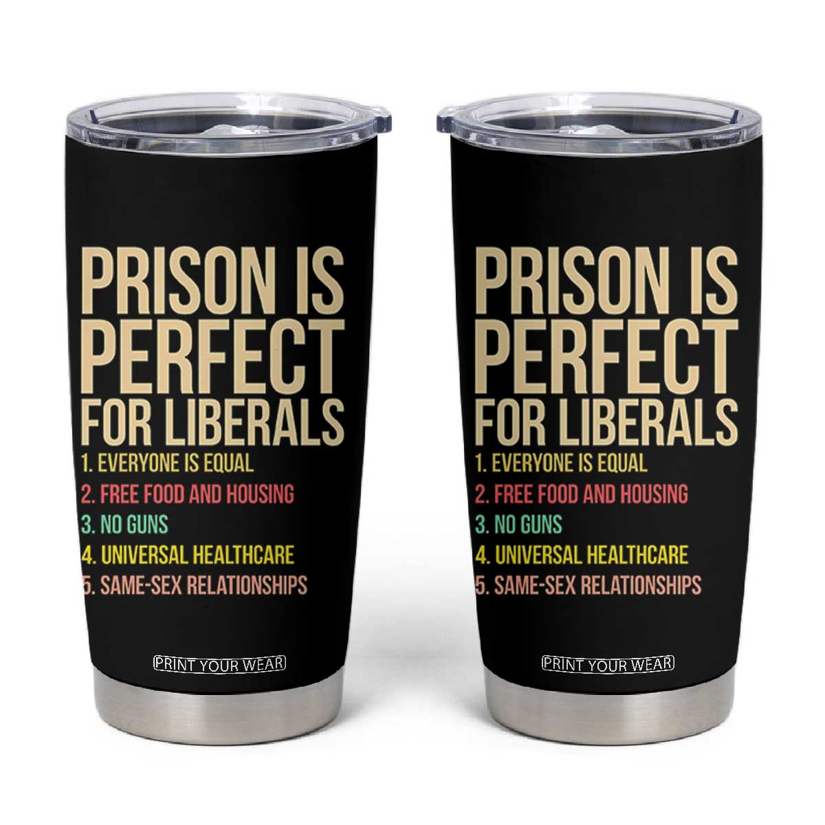 Prison Is Perfect For Liberals Tumbler Cup Funny Anti Liberal Quote Satire Statement Subtle FDT Political Humor