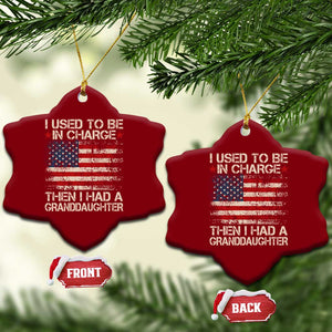 I Used To Be in Charge Then I Had A Granddaughter Ceramic Ornament Fathers Day Grandpa Gift American Flag
