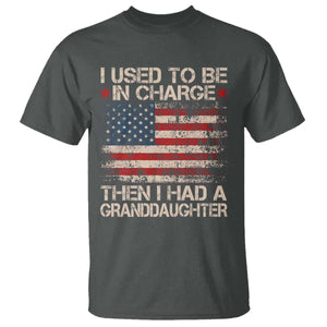 I Used To Be in Charge Then I Had A Granddaughter T Shirt Fathers Day Grandpa Gift American Flag