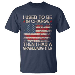 I Used To Be in Charge Then I Had A Granddaughter T Shirt Fathers Day Grandpa Gift American Flag