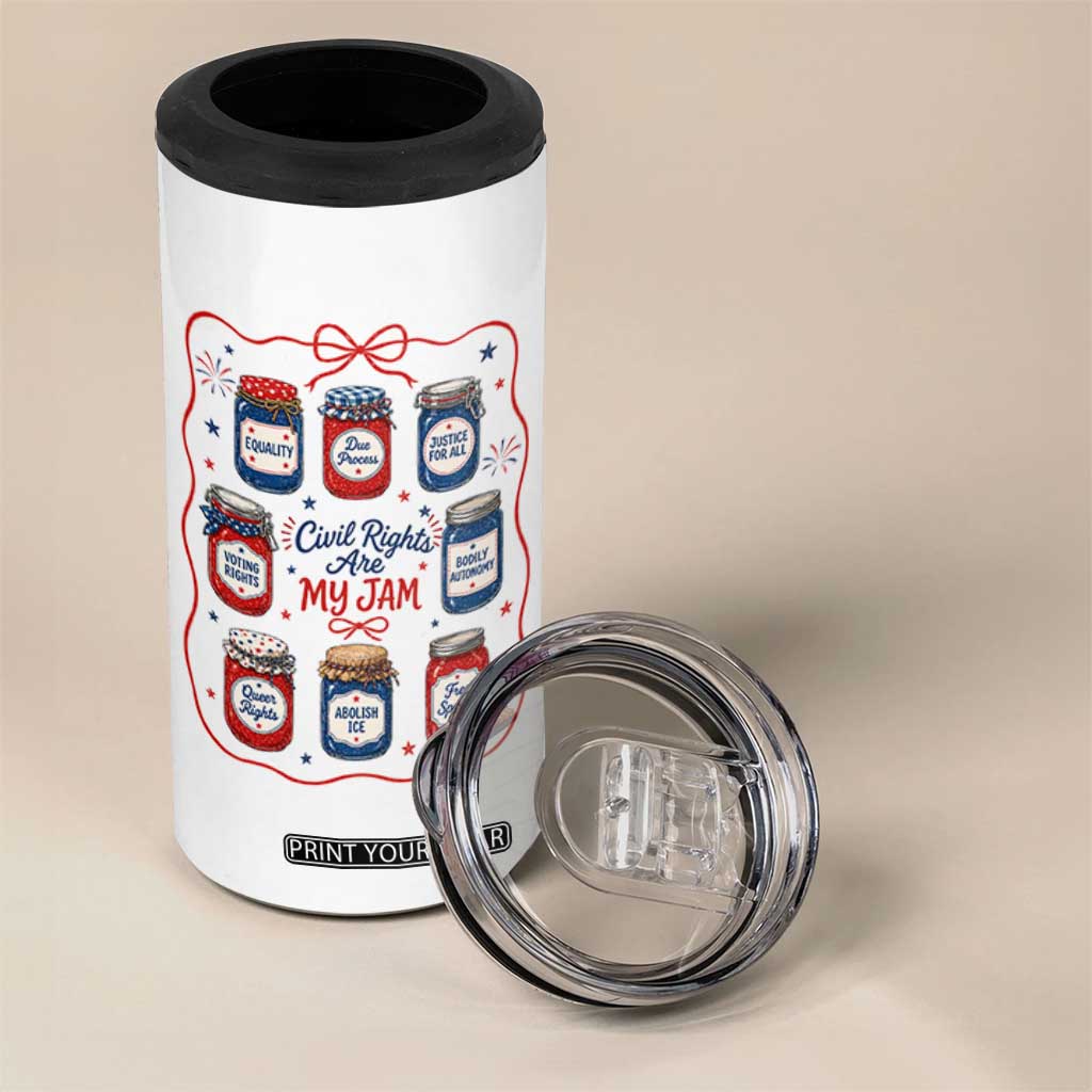 Civil Rights Are My Jam 4 in 1 Can Cooler Tumbler Liberal Values 4th Of July Equal Rights Feminist LGBT Ally TS10 Print Your Wear