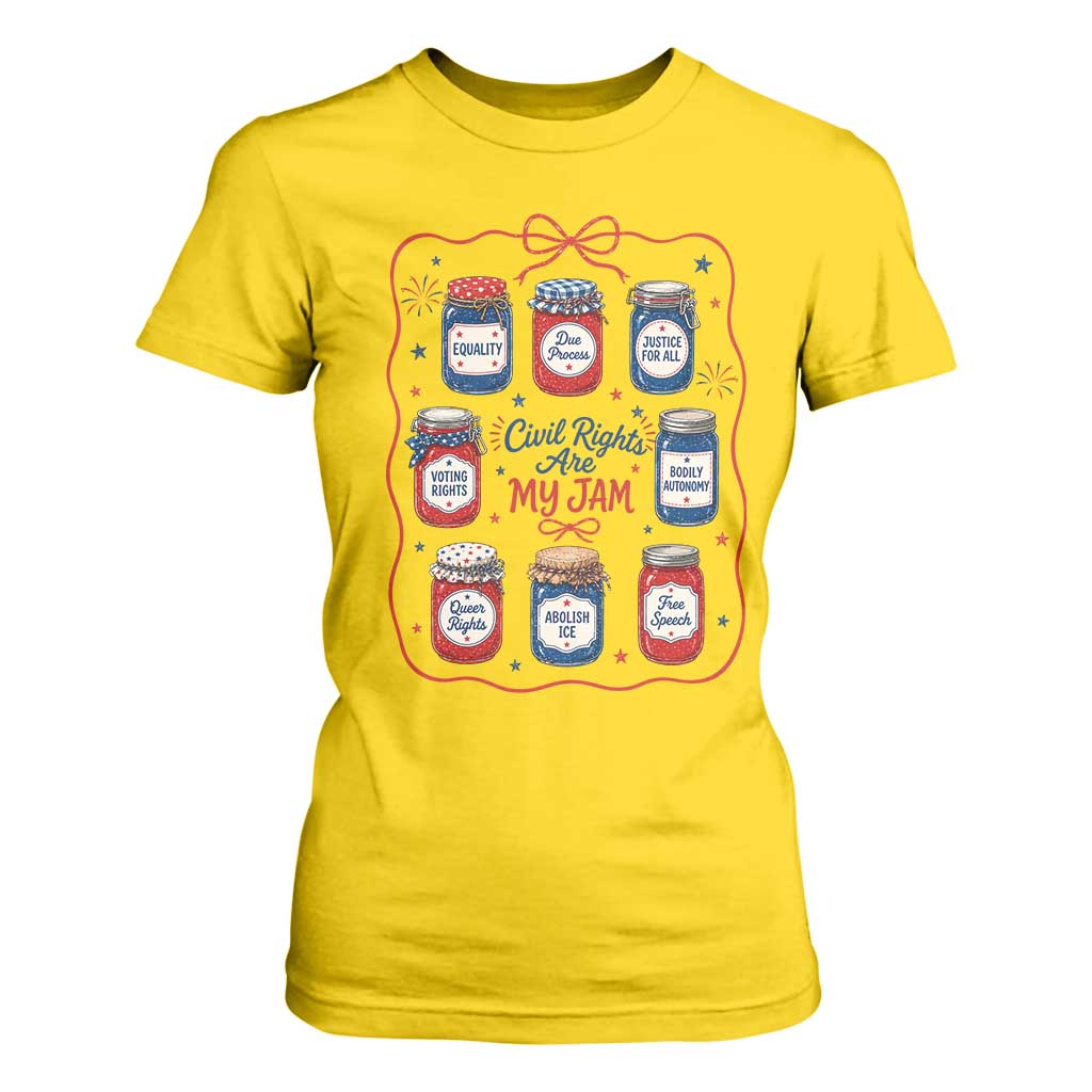 Civil Rights Are My Jam T Shirt For Women Liberal Values 4th Of July Equal Rights Feminist LGBT Ally