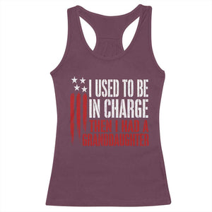 I Used To Be in Charge Then I Had A Granddaughter Racerback Tank Top Funny Saying Gag Gift Birthday Grandpa Fathers Day US Flag