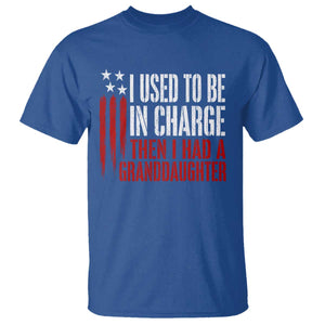 I Used To Be in Charge Then I Had A Granddaughter T Shirt Funny Saying Gag Gift Birthday Grandpa Fathers Day US Flag