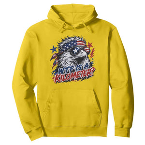 Funny 4th Of July WTF Is A Kilometer Hoodie Vintage USA Meme Patriotic Eagle Humor Independence Day
