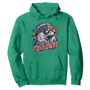 Funny 4th Of July WTF Is A Kilometer Hoodie Vintage USA Meme Patriotic Eagle Humor Independence Day