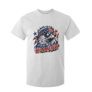 Funny 4th Of July WTF Is A Kilometer T Shirt For Kid Vintage USA Meme Patriotic Eagle Humor Independence Day