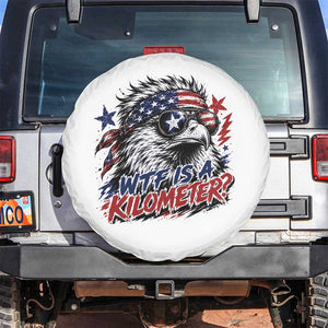 Funny 4th Of July WTF Is A Kilometer Spare Tire Cover Vintage USA Meme Patriotic Eagle Humor Independence Day