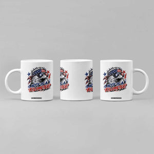 Funny 4th Of July WTF Is A Kilometer Coffee Mug Vintage USA Meme Patriotic Eagle Humor Independence Day