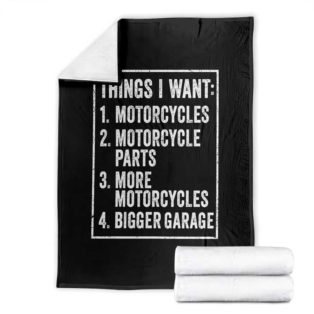 Funny Motorcycle Lovers Throw Blanket Things I Want Vintage Garage Graphic Bikers Club TS10 Black Print Your Wear
