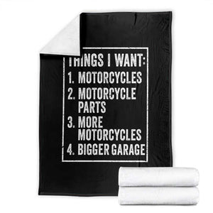 Funny Motorcycle Lovers Throw Blanket Things I Want Vintage Garage Graphic Bikers Club TS10 Black Print Your Wear