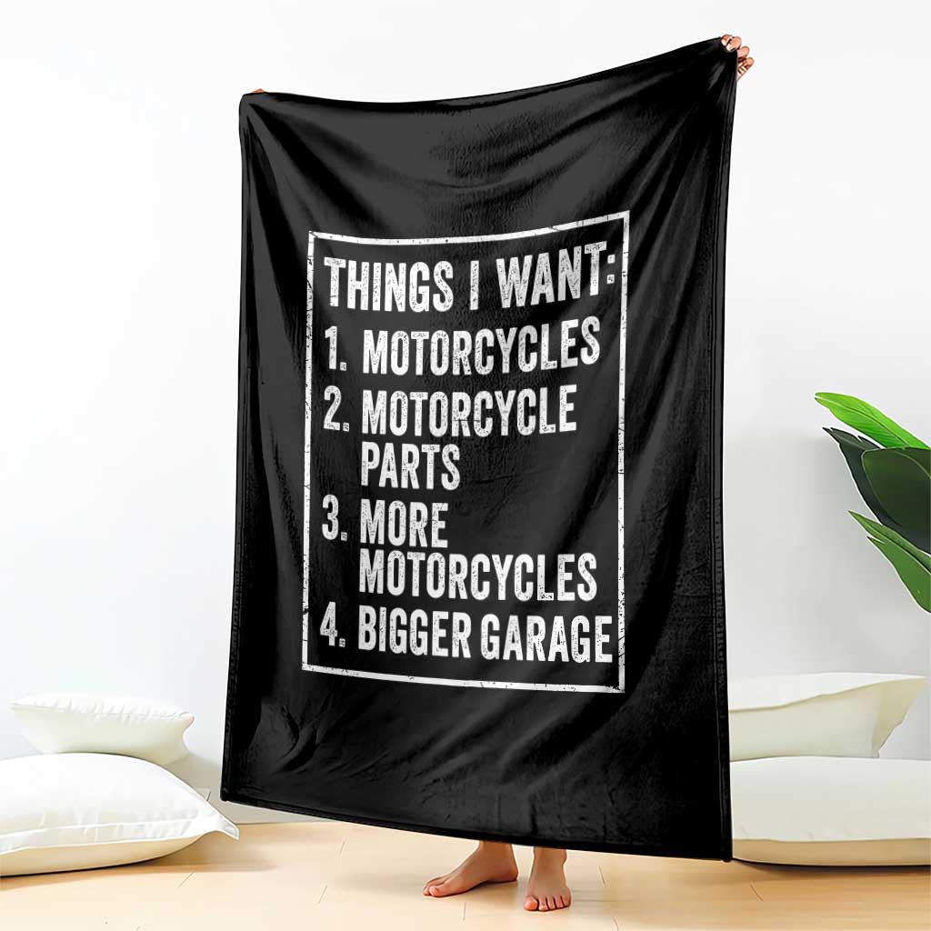 Funny Motorcycle Lovers Throw Blanket Things I Want Vintage Garage Graphic Bikers Club TS10 Print Your Wear