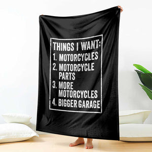 Funny Motorcycle Lovers Throw Blanket Things I Want Vintage Garage Graphic Bikers Club TS10 Print Your Wear
