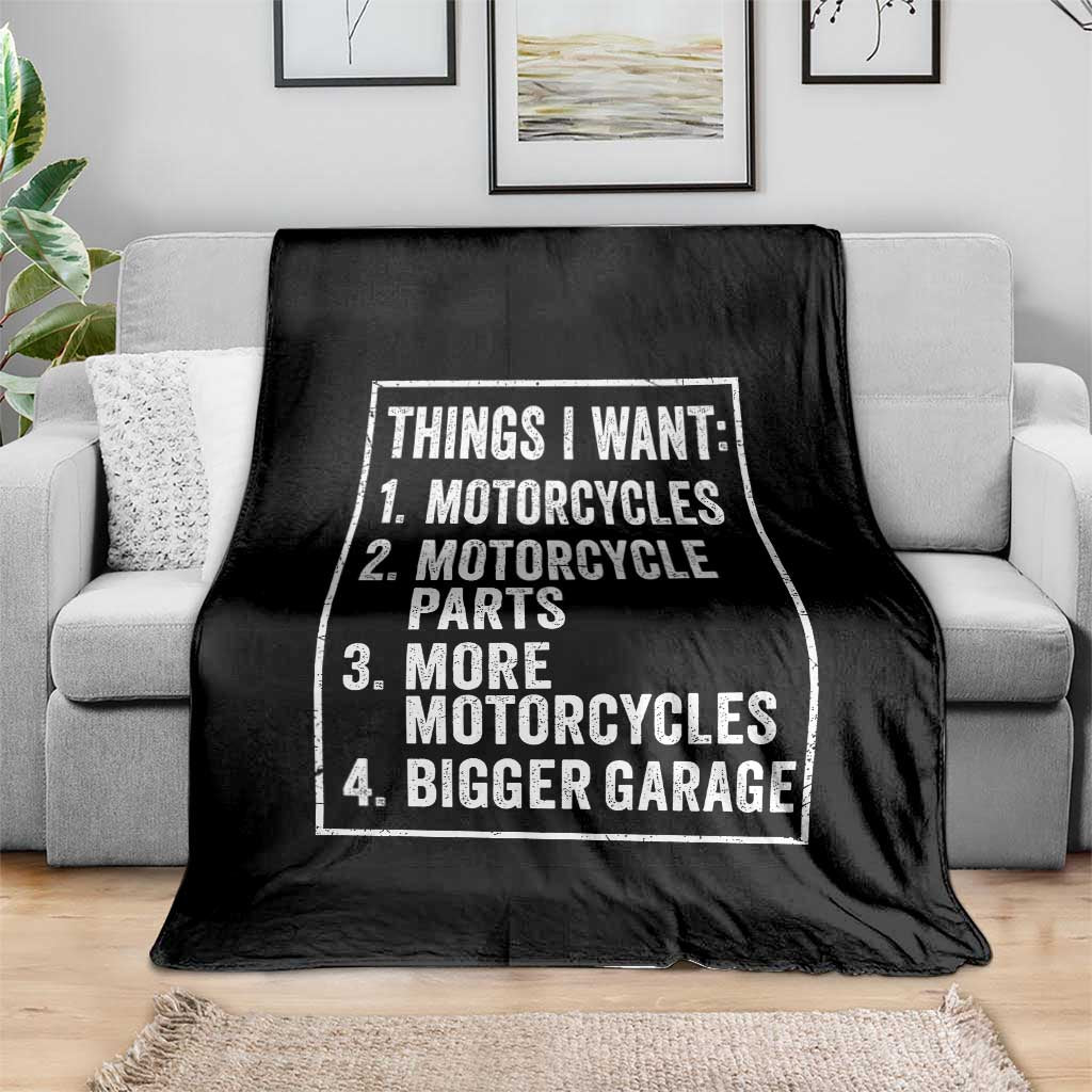 Funny Motorcycle Lovers Throw Blanket Things I Want Vintage Garage Graphic Bikers Club TS10 Print Your Wear