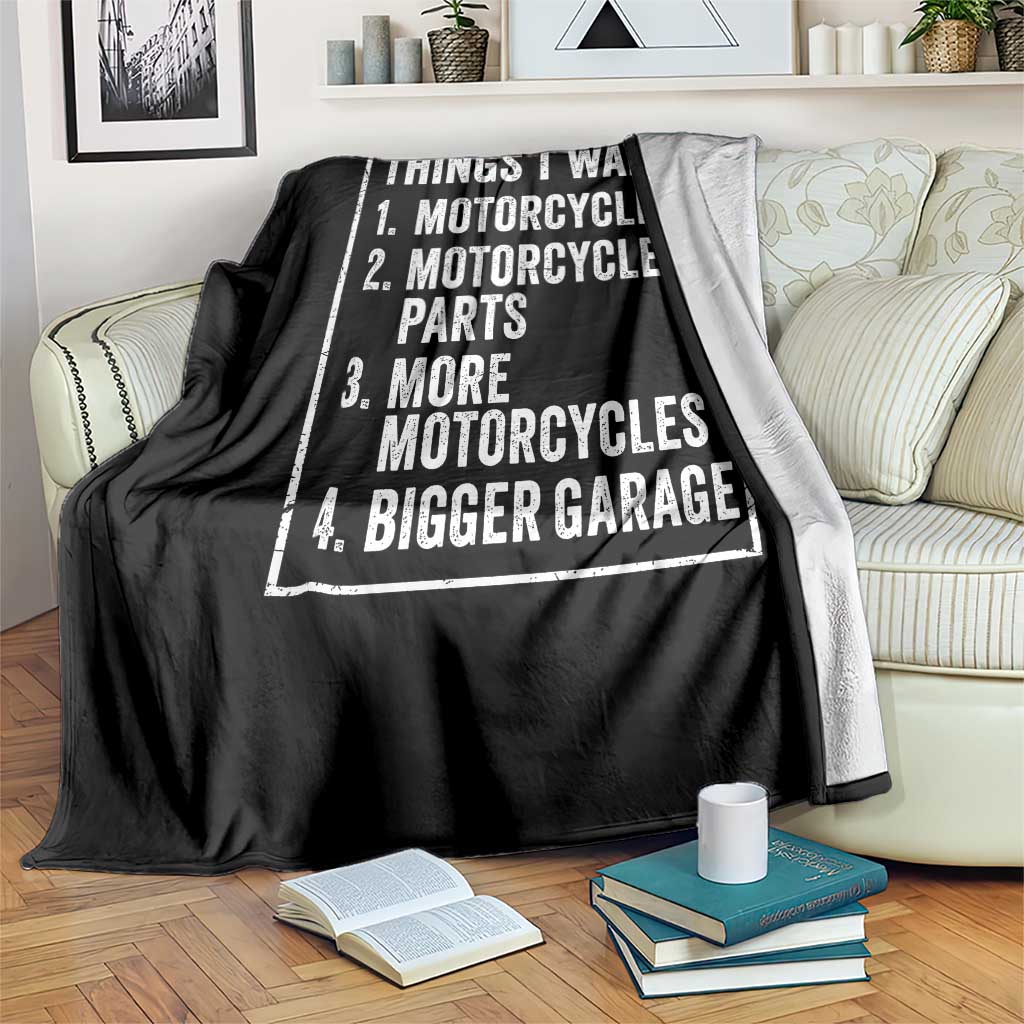 Funny Motorcycle Lovers Throw Blanket Things I Want Vintage Garage Graphic Bikers Club TS10 Print Your Wear