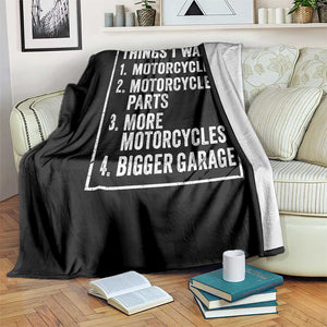 Funny Motorcycle Lovers Throw Blanket Things I Want Vintage Garage Graphic Bikers Club TS10 Print Your Wear