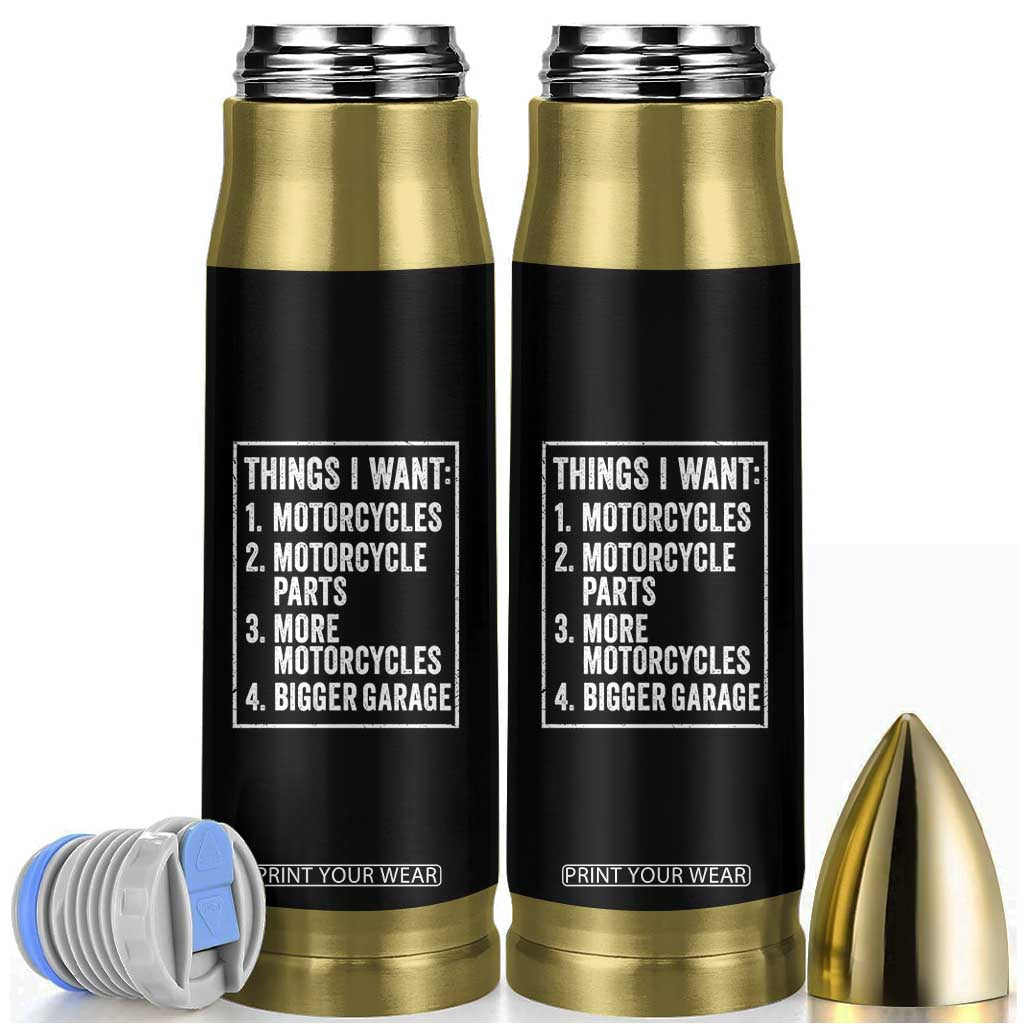 Funny Motorcycle Lovers Bullet Tumbler Things I Want Vintage Garage Graphic Bikers Club TS10 Black Print Your Wear