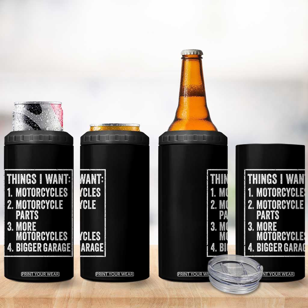 Funny Motorcycle Lovers 4 in 1 Can Cooler Tumbler Things I Want Vintage Garage Graphic Bikers Club TS10 Print Your Wear