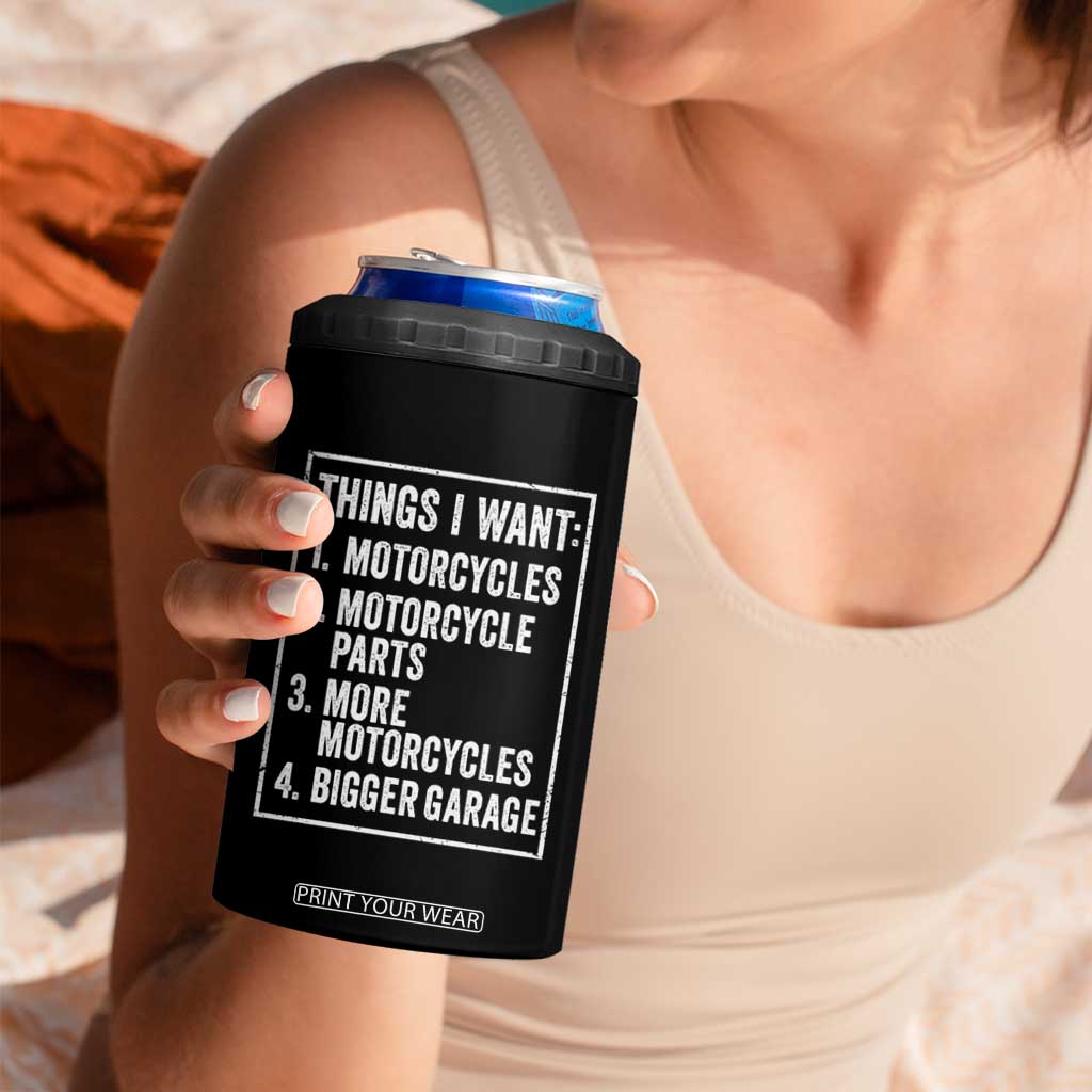 Funny Motorcycle Lovers 4 in 1 Can Cooler Tumbler Things I Want Vintage Garage Graphic Bikers Club TS10 Print Your Wear